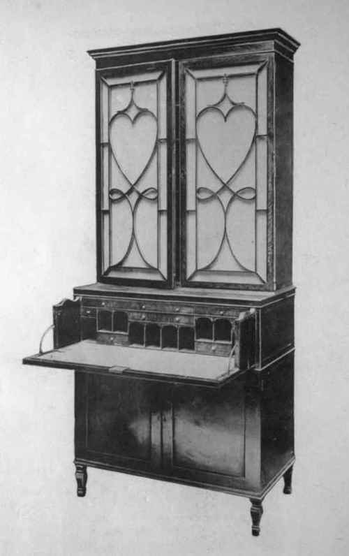 Bureau Bookcase, Satinwood Sheraton