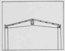 1. Low pitch roof with cambered beam.