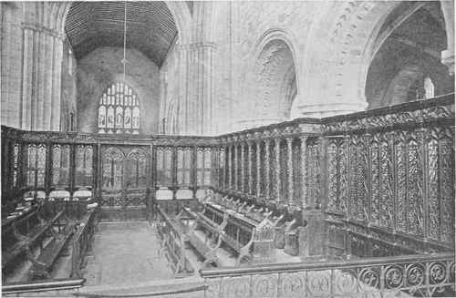 Cartmel Priory, Lancs., Stall Canopies.