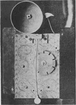 Engraved Back Plate Of A Bracket Clock By James Clowes, London.