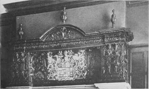 Lyme Park, Cheshire. Plaster Overmantel In The Stone Parlour.
