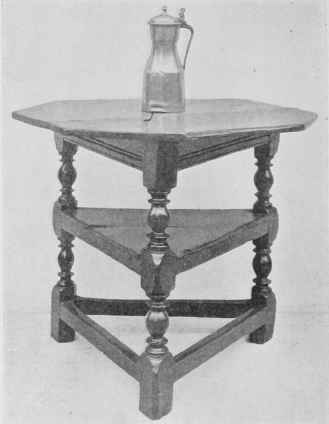 Oak Corner Table With Hinged Top.