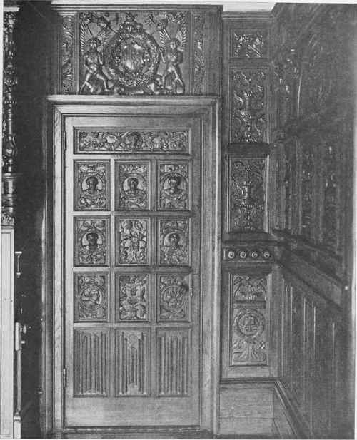 Oak Panelling And Door In The Study At Holywells.