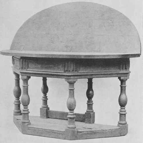 Oak Table With Hinged Top.