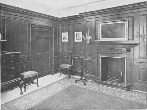 Red Deal Panelling And Mantel.