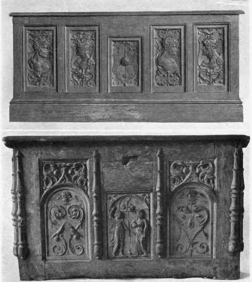 Carved Oak Chest. Early French Renaissance (about 1500) English Transitional Chest (about 1500)   Metropolitan Museum