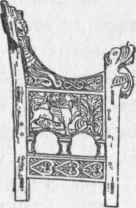 Carved Wood Chair, Scandinavian, Twelfth To Thirteenth Century