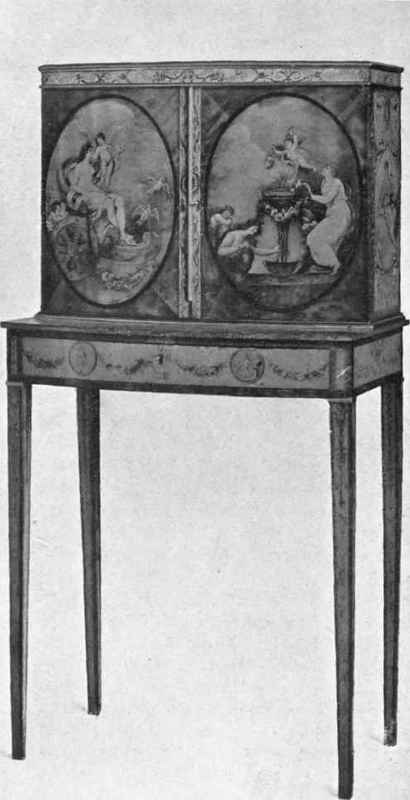 Eighteenth Century English Painted Cabinet on Stand