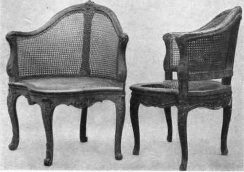 Gondola Chairs with Cane Seats and Backs