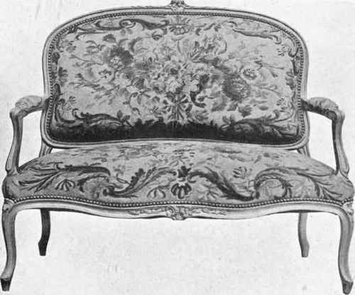 Louis XV. Canape covered with Beauvais Tapestry