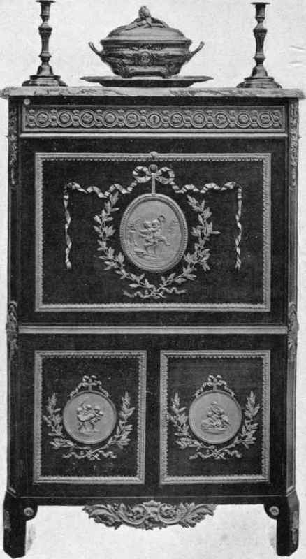 Louis XVI. Secretary. Mahogany with Bronze gilt Ornamentation