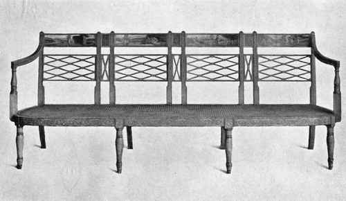 Sheraton Four back Settee, Cane seat