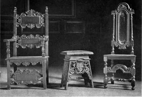Sixteenth and Seventeenth Century Venetian and Roman Chairs and a Tyrolean Stool (Escarbeau)