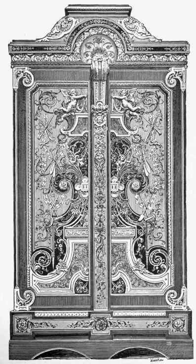 Cabinet of ebony with Boule marquetry. (Mobilier de la Couronne.)