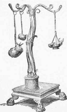 Candelabra, in antique bronze, from Pompeii. (Museum of Naples.)