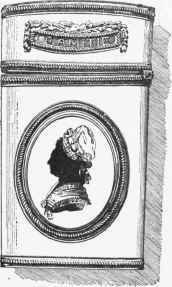 Carnet (card ease) of ivory with silhouette portrait. Period of Louis XIV. (Doctor Piogey'a Collection.)