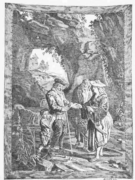 Gobelins tapestry, the Fortune Teller, after Teniers, leaf of a screen. (Collection of M. L. Gauehez.)