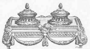 Inkstand in chased metal, formerly belonging to Queen Marie .Antoinette. (Collection of M L. Double.)