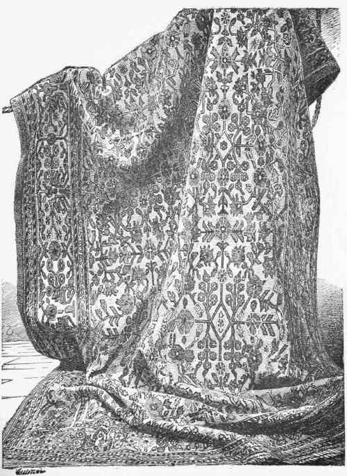 Large carpet on gold ground   Persian workmanship, of a remote epoch. (Collection of M. H. Barbet de Jouy.)