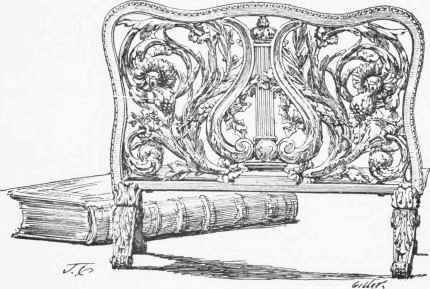 Reading Desk of wood, carved and gilded : period of Louis XVI. (Collection of M. L. Double.)