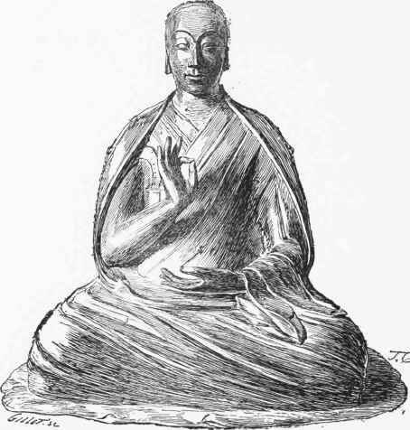 Sage in contemplation ; old Indian bronze. (M. J. Jacquemart's Collection.)