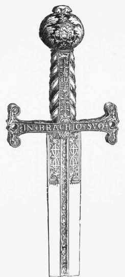 Sword of Francis I., with hilt of gold chased and enamelled. (Museum of the Louvre.)