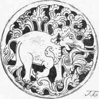 Top of box of enamelled bronze, from India.