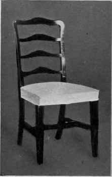 5. The Washington chair, reproduced from the original. In mahogany, upholstered with Colonial denim, $ 12.
