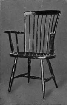 7. A durable and comfortable armchair of the Windsor type at {9.