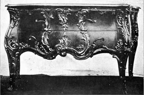 FRENCH COMMODE, PROBABLY BY CRESSENT, WITH FINE GILT MOUNTS.