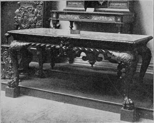 CHIPPENDALE MARBLE TOPPED TABLE.