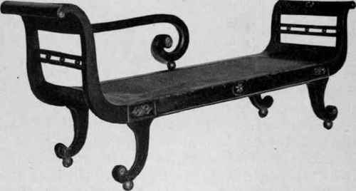 Empire Settee, about 1805.