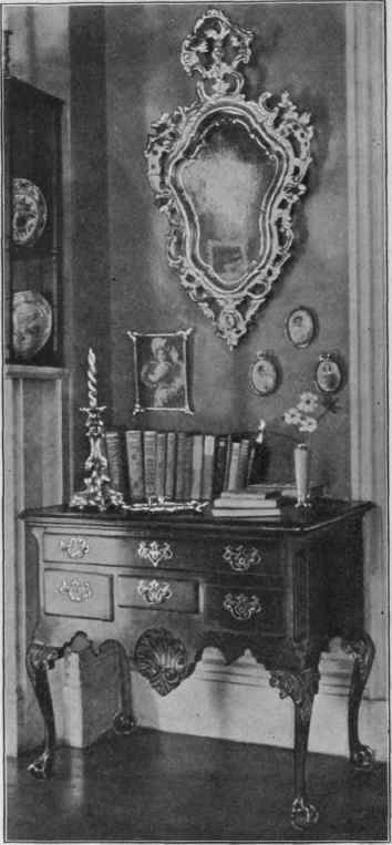 IIlus. 365.   Looking glass, about 1730.