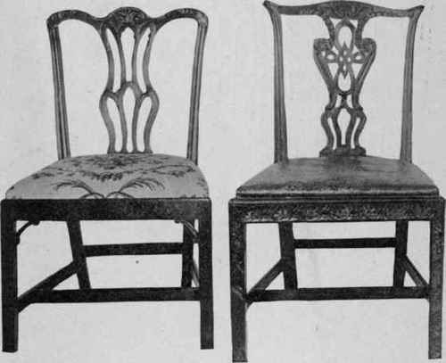 Illus. 173 and Illus. 174.   Chippendale Chairs.