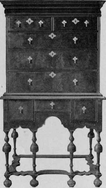 Six legged High Chest of Drawers, 1705 1715.