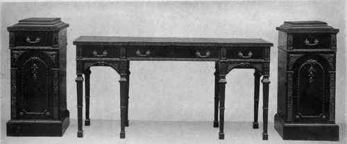 ADAM SIDEBOARD TABLE WITH PEDESTALS.