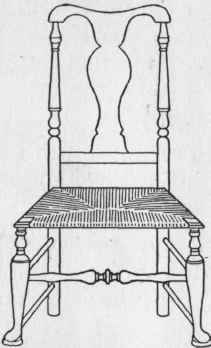 B. American Rush bottomed Colonial Chair of Period with Dutch Feeling.