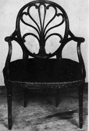 B. OVAL HONEYSUCKLE BACK, ROUND FLUTED LEGS.