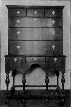 Flat top Highboy Inverted cup legs, ogee arches and scroll stretchers very characteristic of period.