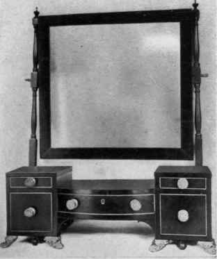 GIRANDOLE, WALL MIRROR AND TWO DRESSING STAND MIRRORS OF AMERICAN EMPIRE PERIOD.