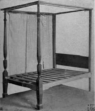 Legs Square Tapered, Block Feet, Posts Reeded Vase Shape.