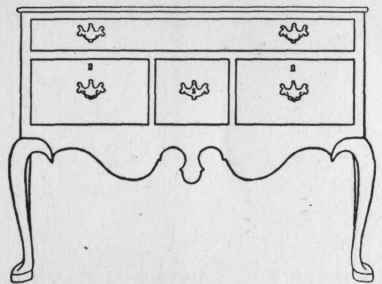 Lowboy with Shaped Apron and Pointed Club Feet.