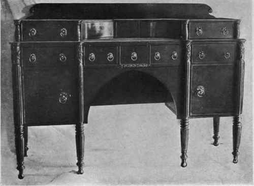 MAHOGANY LATE SHERATON SIDEBOARD (American).
