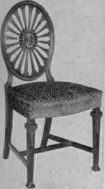Oval Wheel back, Square Tapered Legs, Block Feet, Stretchers.