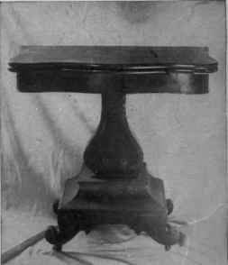 Pedestal Card Table, Scrolled and Veneered, Decadent Epoch.