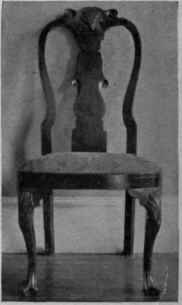 Q. A. Fiddle Back Chair, Shell Cresting, Web Feet and no Stretchers.