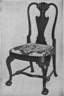 Q. A. Fiddle Back Chair with Stretchers.