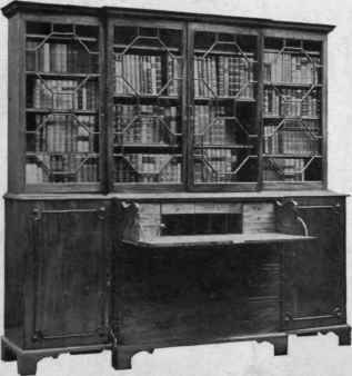 Secretary Bookcase, Traceried Doors, Pull down Front Writing Drawer.