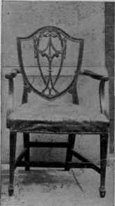 Shield Back, Fretted Splat, Shaped Arms, Spade Feet.