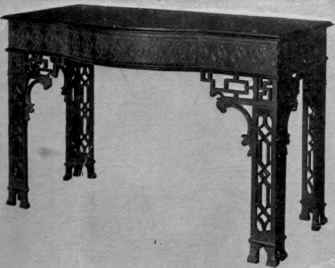 Sideboard Table, Chinese Pierced Fret Legs.